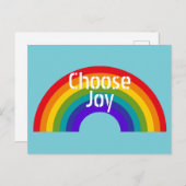 Cute Colorful Choose Joy Inspirerend Rainbow Briefkaart (Voorkant / Achterkant)