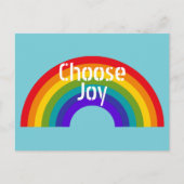Cute Colorful Choose Joy Inspirerend Rainbow Briefkaart (Voorkant)
