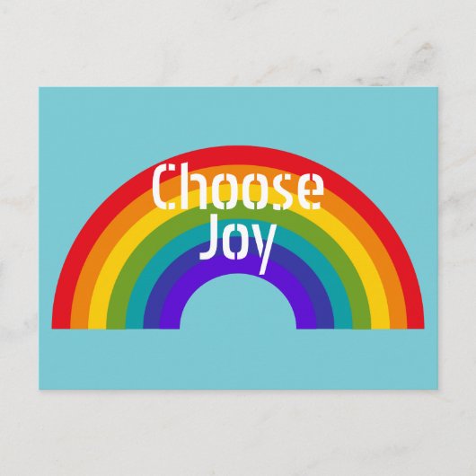 Cute Colorful Choose Joy Inspirerend Rainbow Briefkaart (Voorkant)