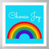 Cute Colorful Choose Joy inspirerend Rainbow Poster (Voorkant)