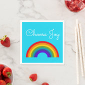 Cute Colorful Choose Joy inspirerend Rainbow Servet (Insitu)