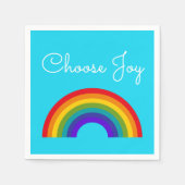 Cute Colorful Choose Joy inspirerend Rainbow Servet (Voorkant)