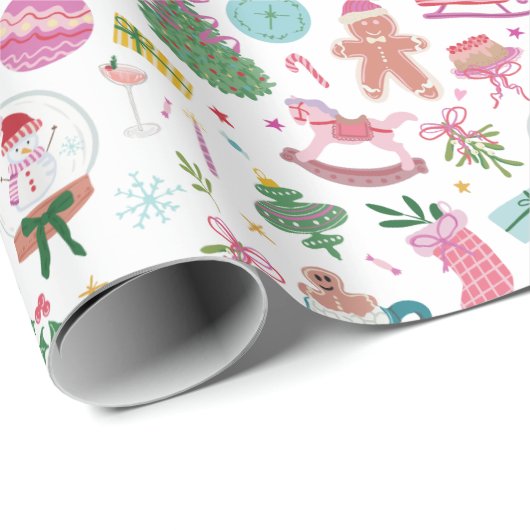 Cute Colorful Christmas Cadeaupapier (Rol Hoek)