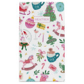 Cute Colorful Christmas Gift Bag Klein Cadeauzakje (Achterkant)