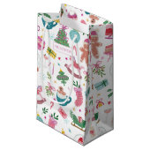 Cute Colorful Christmas Gift Bag Klein Cadeauzakje (Voorkant Gekanteld)