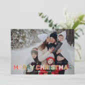 Cute Colorful Christmas Photo Feestdagenkaart (Staand voorkant)