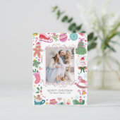 Cute Colorful Christmas Postcard Feestdagenkaart (Staand voorkant)