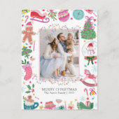 Cute Colorful Christmas Postcard Feestdagenkaart (Voorkant)