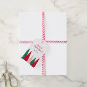 Cute Colorful Christmas Trees Modern Holiday Cadeaulabel (Met Touw)