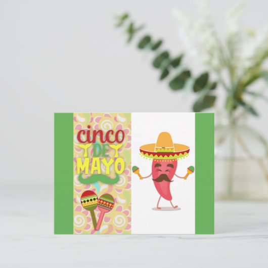 Cute Colorful Cinco de Mayo Briefkaart (Staand voorkant)