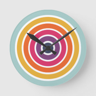 Cute Colorful Circles Patroon  Ronde Klok