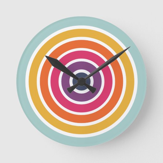 Cute Colorful Circles Patroon  Ronde Klok (Voorkant)