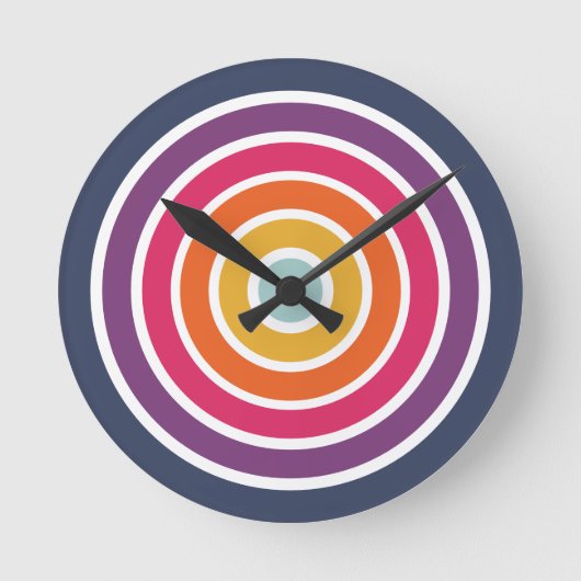 Cute Colorful Circles Pattern  Ronde Klok (Voorkant)