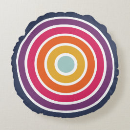 Cute Colorful Circles Pattern Round Pillow Rond Kussen