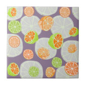 Cute colorful citrus l Paars Tegeltje (Voorkant)