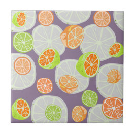 Cute colorful citrus l Paars Tegeltje