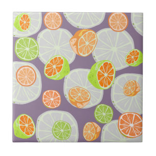 Cute colorful citrus l Paars Tegeltje