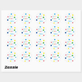 Cute Colorful Confetti Happy Birthday Ronde Sticker (Vel)