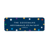 Cute Colorful Confetti Holiday/Party Etiket (Voorkant)