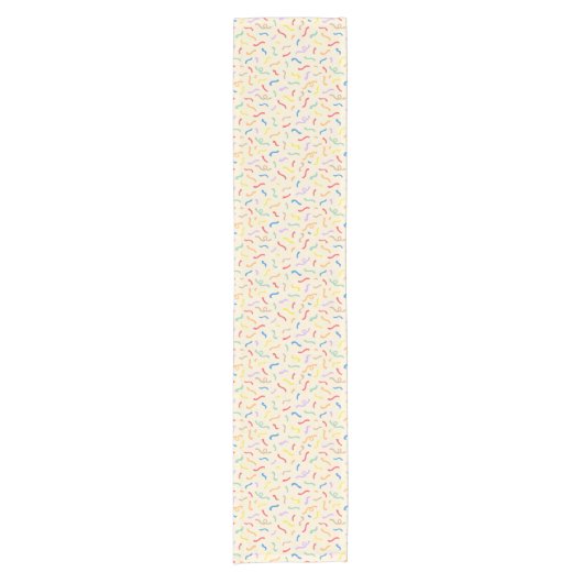 Cute Colorful Confetti Pattern Korte Tafelloper (Voorkant)