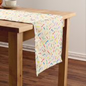 Cute Colorful Confetti Pattern Korte Tafelloper (Voorbeeld)