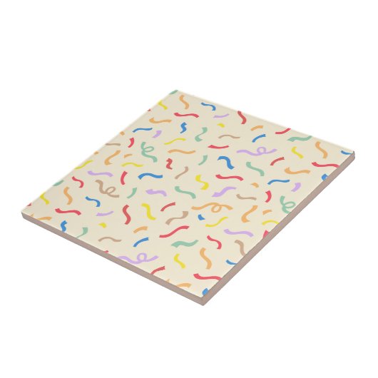 Cute Colorful Confetti Pattern Tegeltje (Zijkant)