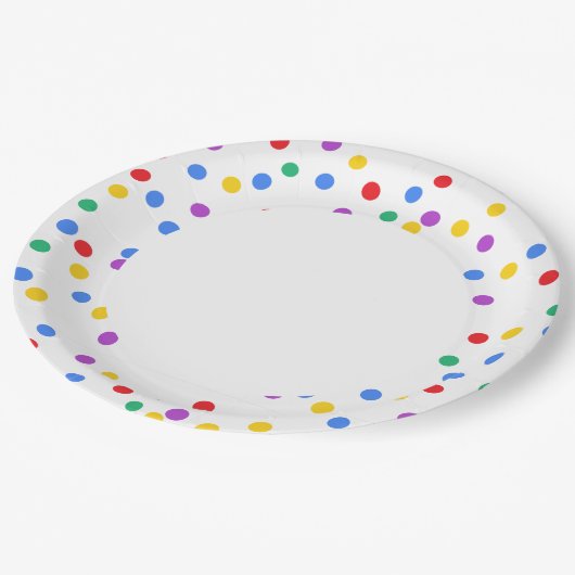 Cute Colorful Confetti Stippen Papieren Bordje (Gekanteld)