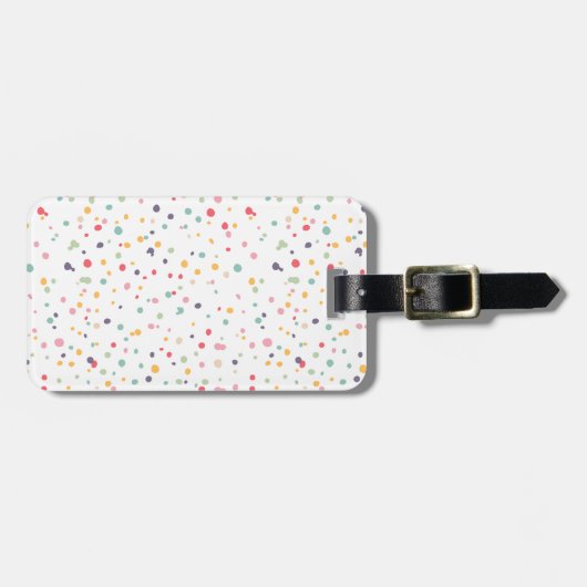 Cute Colorful Confetti Stippen Patroon Bagagelabel (Voorkant horizontaal)