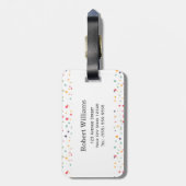 Cute Colorful Confetti Stippen Patroon Bagagelabel (Achterkant verticaal)