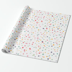 Cute Colorful Confetti Stippen Patroon Cadeaupapier