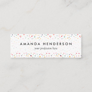 Cute Colorful Confetti Stippen Patroon Mini Visitekaartje