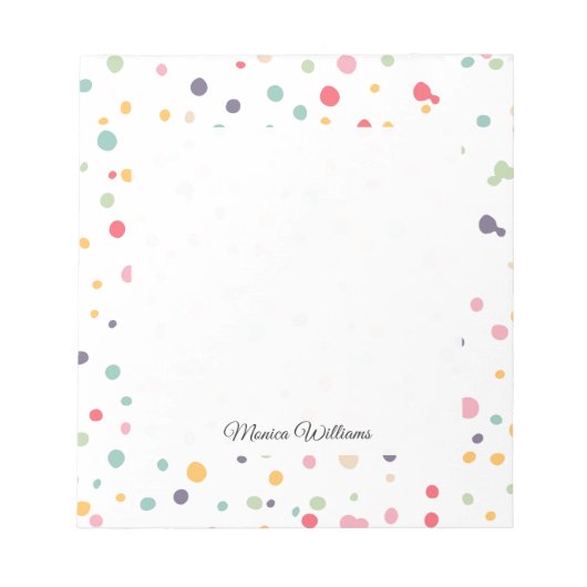 Cute Colorful Confetti Stippen Patroon Notitieblok (Voorkant)