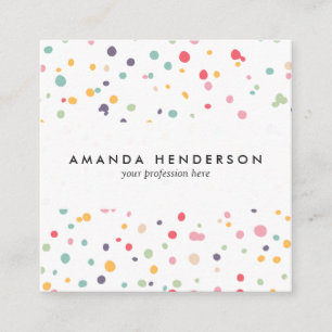 Cute Colorful Confetti Stippen Patroon Vierkante Visitekaartje