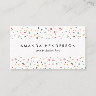 Cute Colorful Confetti Stippen Patroon Visitekaartje