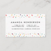Cute Colorful Confetti Stippen Patroon Visitekaartje (Achterkant)
