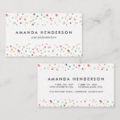 Cute Colorful Confetti Stippen Patroon Visitekaartje (Voorkant / Achterkant)