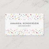 Cute Colorful Confetti Stippen Patroon Visitekaartje (Voorkant)