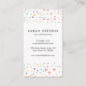 Cute Colorful Confetti Stippen Patroon Visitekaartje (Achterkant)