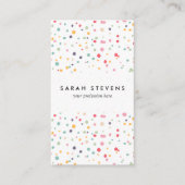 Cute Colorful Confetti Stippen Patroon Visitekaartje (Voorkant)