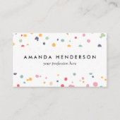 Cute Colorful Confetti Stippen Patroon Visitekaartje (Voorkant)