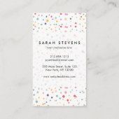 Cute Colorful Confetti Stippen Patroon Visitekaartje (Achterkant)