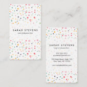 Cute Colorful Confetti Stippen Patroon Visitekaartje (Voorkant / Achterkant)