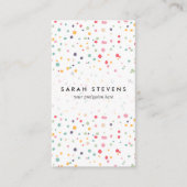 Cute Colorful Confetti Stippen Patroon Visitekaartje (Voorkant)