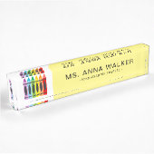 Cute Colorful Crayons Kindergarten Naambordje