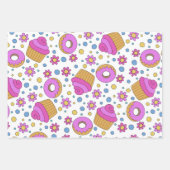 Cute colorful cupcake, flower and bagel Bookmark Inpakpapier Vel (Voorkant)