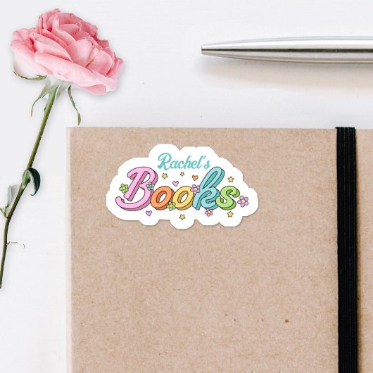 Cute Colorful Customized Name Book Stickers
