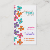 Cute Colorful Daisies Pop Summer Flowers Whimsical Visitekaartje (Voorkant)