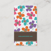 Cute Colorful Daisies Pop Summer Flowers Whimsical Visitekaartje (Achterkant)