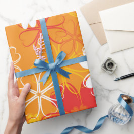 Cute Colorful Daisy Illustration Floral Pattern Cadeaupapier