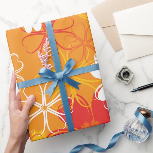 Cute Colorful Daisy Illustration Floral Pattern Cadeaupapier (Geschenken)